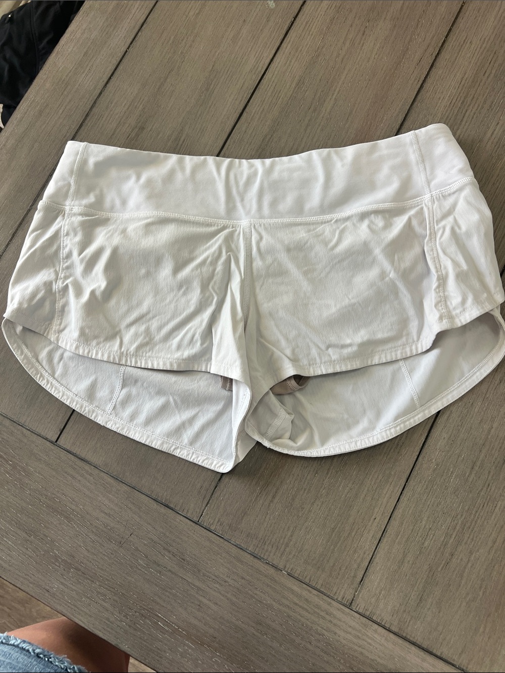 White Lululemon Running Shorts - Size 8 - Picture 3 of 4